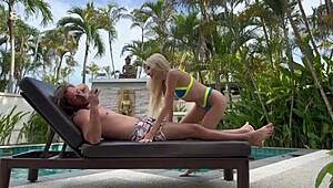 Skinny blonde begs for rough outdoor pounding from big cock?