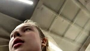 Gym quickie spirals into teen's wild hardcore orgasm fuck with huge tits bouncing