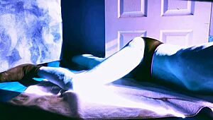 sped up my winter floor stretch with roller, briefs on for sun and chill vibes ❄️🩳