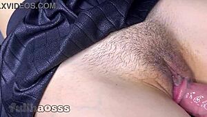 Teen teases hairy wet pussy before massive creampie cumshot drips close up