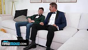 Stepmom seduces stepdaughter and stepson into wild maid orgy with married perv