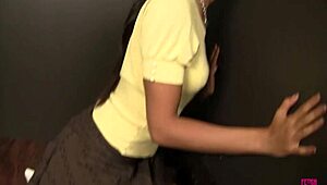 lyla rubs tight pussy over panties while deepthroating in confessional