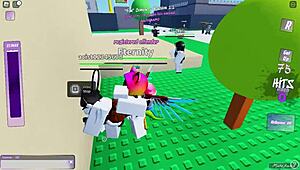 he goes all out dominating her vagina in intense roblox sex session