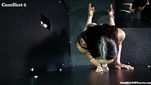 she spots a pretty monster cock through the gloryhole and swallows every drop eagerly