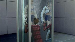 fuck yes licking pussy deep in the toilet for wild cunnilingus action!