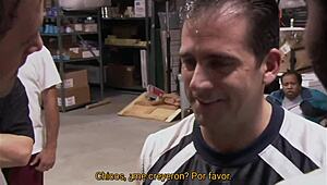 Shaved Shemale Works Late Handling Hairless Office Duties After Hours