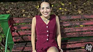 she skips panties orgasms square then wet street sex