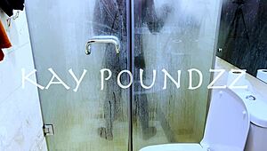 couple fucks deep in shower with big black cock