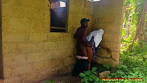 bbw stepmom latiff bends for quick doggystyle backyard pussy fuck