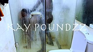 couple fucks deep in shower with big black cock