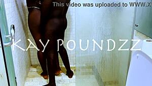 couple fucks deep in shower with big black cock