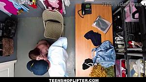 wanna see this cute redhead teen shoplifter squirt after guard fucks her tiny tits deal??