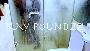 couple fucks deep in shower with big black cock