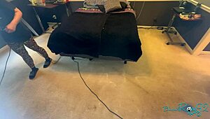 hey you see this brunette milf vacuuming up my messy bedroom floor