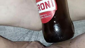 gretala's juicy pregnant pussy lips grind excited bottle lustfully