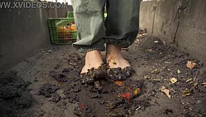 barefoot toes squish ripe tomatoes in the dirt... so dirty and teasing asmr