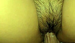 damn check this dripping latina wife's tight pussy oozing cum up close