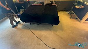 hey you see this brunette milf vacuuming up my messy bedroom floor