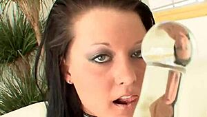 A good anal prep with glass dildo then monster cock fucks her teen ass deep and hard