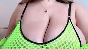 imagine this milf slut's big natural saggy tits begging to smother your cock