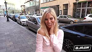 skinny hungarian candee licious deepthroats big cock and gulps jizz pov