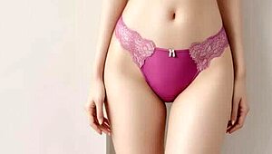 Cute kawaii Japanese lingerie models tease in panties and barefoot poses