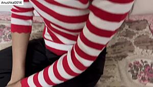 cheating indian college couple fucks doggystyle with dirty talk in pg room underwear