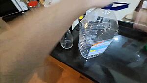 Big Ass Latina Immigrant MILF Hides in Pantry Bent Over for Creampie Doggystyle Riding