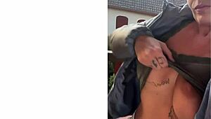 Hope my bouncing big tits and massive strap-on don't make you cum quick!