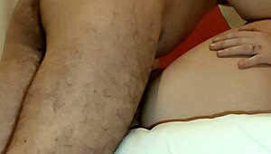 wet pussy filled with cum pushed back inside after hard fuck