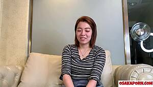 Silent chubby big tits 23yo maguro faces hot cumshot? Short hair Japanese amateur interview toy play