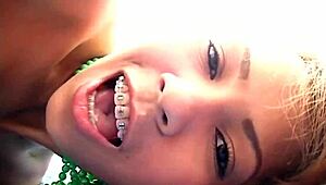 busty teen slut spreads legs fingering soaked pussy while stripping clothes off wildly!!