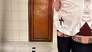 boss bends over perfect tattooed maid amberzinha for deep pounding