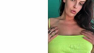 Hope my bouncing big tits and massive strap-on don't make you cum quick!