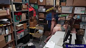 lp officer pounds two tight brunette teen thieves asses in office 3some to drop charges