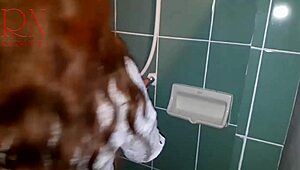 imagine her wet panties clinging under that shower, tits soaking through