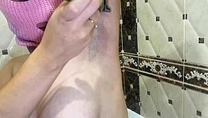 Watch Her SHAVE hairy ARMPITS with epilator in close-up bathroom depilation session