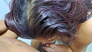 Stepson bursts into bathroom shower to pound curvy latina mommy's wet pussy hard