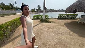 i fuck desperate tourist after workout tease