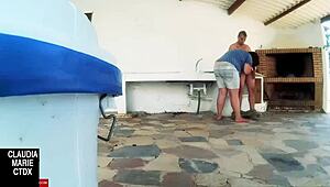 who gaps that fat ass anal near the barbecue, wanna watch?