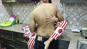 stepmom saara bends for stepson's first kitchen assfuck punishment!