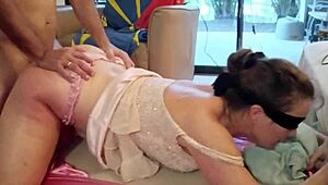 French amateur in heels licks asshole sucks dick rough!