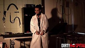 doc, fill my tight pussy and ass... eve angel and black angelika need your kinky enema in hospital