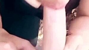 Stranger Watches Petite Latina Bent Over Outdoor