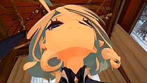 yukoshvr furina confidently takes charge over goth rider