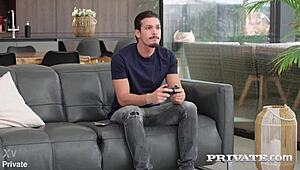 isabella angelina bends over in squirting workout frenzy!