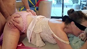 French amateur in heels licks asshole sucks dick rough!