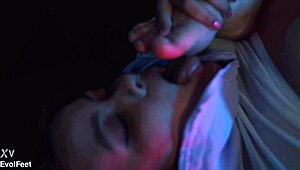 Chubby sluts worship feet and dive into wet pussies!!