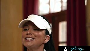 desperate milf romi rain teaches stepbae kimmy kimm tennis with licks and scissoring
