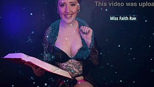 A horny pet locked in chastity cage gets miss faith rae's dirty femdom instructions to edge without orgasm.